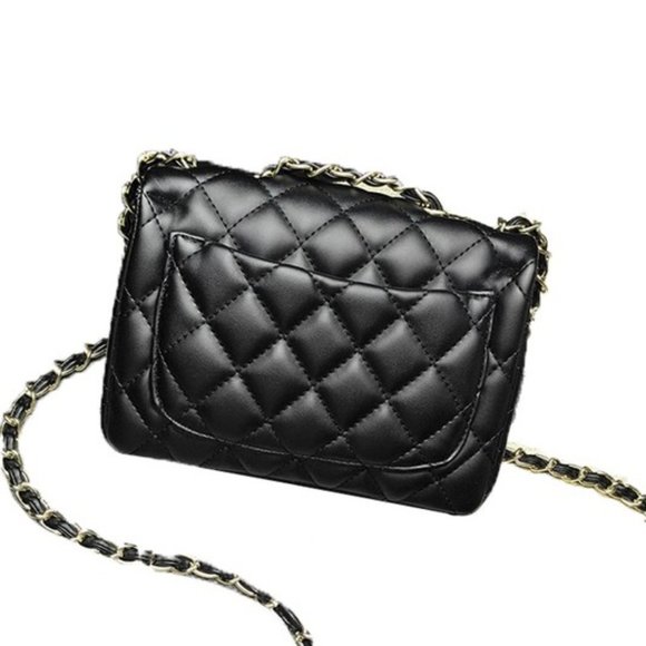 1 LEFT OH SO LUXURIOUS BLACK QUILTED CROSSBODY BAG - Picture 2 of 6